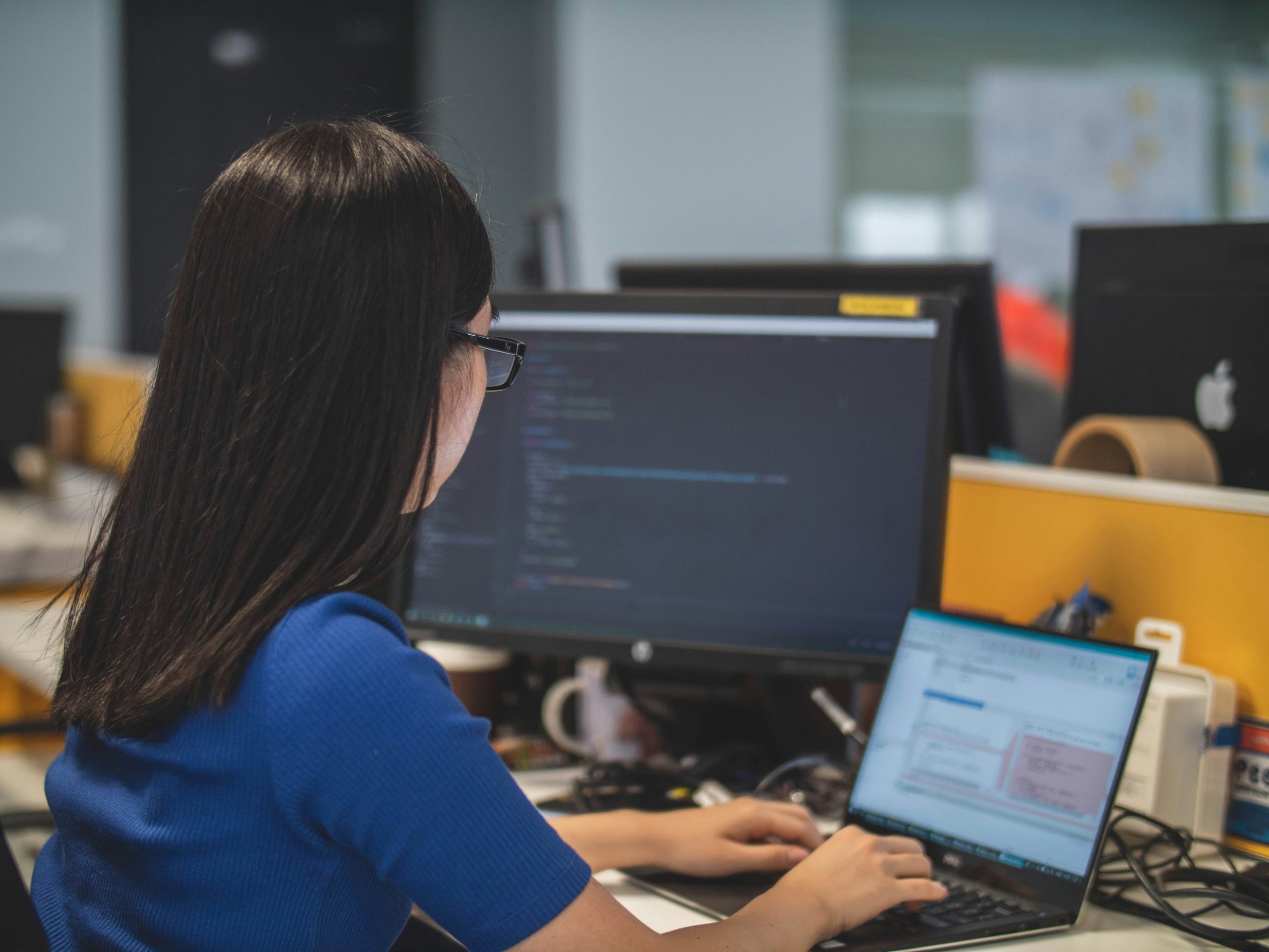 Woman doing work on a computer